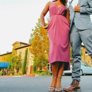 BCBGENERATION Eggplant Draped Hi-Lo Jersey Dress